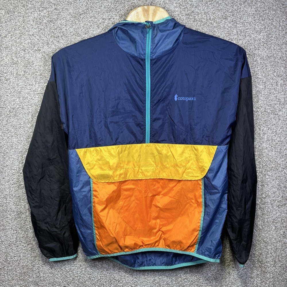 Cotopaxi Teca Windbreaker Jacket Mens Large Multicolor Hooded 1/2 Zip Hiking
